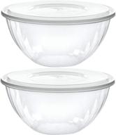 🍲 plasticpro disposable 48 oz round crystal clear plastic serving bowls with lids - perfect for parties, snacks, salads - set of 2 logo