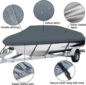 img 3 attached to 🚤 UXUNBlue Marine Grade 210D Boat Cover: Ideal for Trailering & Protective Solution for V-Hull, Tri-Hull, Runabouts, Bass Boats - Fits 17-19ft & 20-22ft - Lightweight & Durable