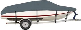 img 4 attached to 🚤 UXUNBlue Marine Grade 210D Boat Cover: Ideal for Trailering & Protective Solution for V-Hull, Tri-Hull, Runabouts, Bass Boats - Fits 17-19ft & 20-22ft - Lightweight & Durable
