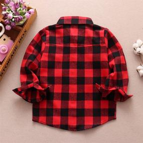 img 1 attached to 👶 Little Sleeve Button Flannel: Trendy Clothing for Boys' Ages 0-12 Months