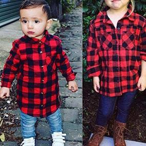 img 3 attached to 👶 Little Sleeve Button Flannel: Trendy Clothing for Boys' Ages 0-12 Months