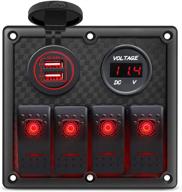 gerguirry 4 gang waterproof marine boat rocker switch panel with led 🚤 backlight – ideal for car, suv, marine, rv, truck, camper, and boat use логотип