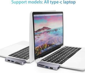 img 1 attached to 🔌 6-in-1 Type C Hub Adapter for MacBook Pro, XPS & More - USB C Hub with USB 3.0/2.0, 87W Power Delivery, TF/SD Card Reader - Small USB Hub for Laptop