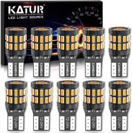 katur 194 t10 w5w 168 led light bulb super bright amber yellow 30-smd 3014 chips 12-24v canbus error free led bulbs replacement for car dome map door courtesy license plate light(upgraded version) logo