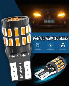 img 3 attached to KATUR 194 T10 W5W 168 LED Light Bulb Super Bright Amber Yellow 30-SMD 3014 Chips 12-24V CANBUS Error Free LED Bulbs Replacement For Car Dome Map Door Courtesy License Plate Light(Upgraded Version)