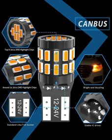img 2 attached to KATUR 194 T10 W5W 168 Светодиодная лампа яркого желтого цвета суперяркая язычковой формы, с 30-диодными светодиодами SMD 3014 внутри, может работать от 12 до 24 В, не вызывает ошибки на системе CANBUS. Предназначены для замены автомобильных ламп освещения купе, карты, дверей, любезности и номерного знака. (Улучшенная версия)