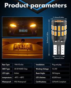 img 1 attached to KATUR 194 T10 W5W 168 LED Light Bulb Super Bright Amber Yellow 30-SMD 3014 Chips 12-24V CANBUS Error Free LED Bulbs Replacement For Car Dome Map Door Courtesy License Plate Light(Upgraded Version)