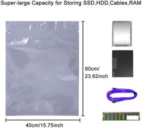 img 3 attached to 🛍️ Set of 10 Super Jumbo Open Top Antistatic Bags, 15.75x23.62in, ESD Shielding Bag for Electronics Motherboard with Anti-Static Stickers