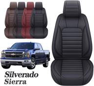 🚗 водонепроницаемые кожаные чехлы на сиденья для chevy silverado & gmc sierra 2007-2022 (2 шт. передние, черного цвета) логотип