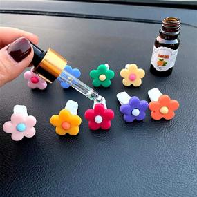 img 1 attached to Cute Flower Car Air Vent Clips for Women - Set of 4 Different Colors: Charm Automotive Interior Accessories