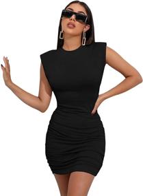 img 4 attached to SheIn Shoulder Bodycon Sleeveless Dresses Women's Clothing and Swimsuits & Cover Ups