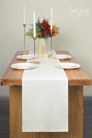 img 3 attached to 🏞️ Letjolt White Table Runner – Elegant Rustic Décor for All Occasions