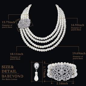 img 3 attached to BABEYOND Многослойный комплект поддельного ожерелья и сережек: стильные женские украшения