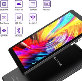 img 1 attached to 📱 PRITOM 7-inch Tablet, Android 9.0 Tablet PC with 2GB RAM, 32GB Storage, Quad-Core Processor, IPS HD Display, Wi-Fi, Bluetooth, Dual Camera, Android Tablet Bundle with Cover Case (Black)