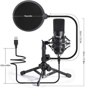 img 1 attached to 🎙️ Risea USB Gaming Microphone for Streaming & Recording, Condenser PC Mic with Tripod Stand & Pop Filter - Compatible with iMac PC Laptop Desktop Windows Computer, Ideal for Podcasting and Vocal Recording