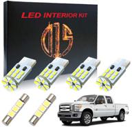 🚘 d15 lighting led interior light kit for ford f250 f350 - enhance your vehicle's illumination with 6000k white map dome visor cargo license plate bulbs (16 pieces) logo