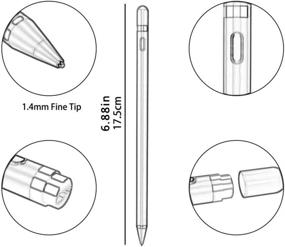 img 1 attached to Перезаряжаемая активная стилус-ручка для Apple iPad - тонкая точка, серебристая