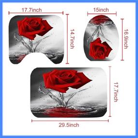 img 1 attached to 🌹 XVWJ Red Rose Shower Curtain Sets: Complete Bathroom Ensemble with Non-Slip Rugs and Decorative Accessories