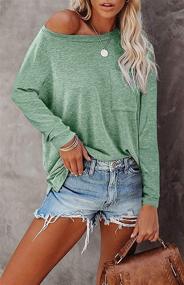 img 3 attached to YESNO Women's Casual Loose Long Sleeve Shirts | Crewneck Solid Tops Pullover Sweatshirts with Pocket TY2