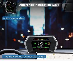 img 1 attached to 🚘 Улучшенная модель Y Heads Up Display (HUD) с умным цифровым прибором, GPS, мини-подходом и HD экраном для Topfit Tesla Dashboard Speedometer