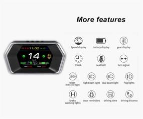 img 3 attached to 🚘 Улучшенная модель Y Heads Up Display (HUD) с умным цифровым прибором, GPS, мини-подходом и HD экраном для Topfit Tesla Dashboard Speedometer