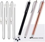 🖊️ the friendly swede high precision stylus pens for touch screens - 3pcs 5.5" with replaceable thin-tip - universal capacitive styli - gold/silver/black logo