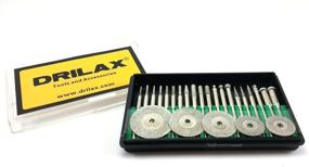 img 2 attached to 🔪 Enhance Your Precision Cutting with Drilax Diamond-Coated Burs Cut-Off Disc Set - 25 Piece Kit for Lapidary - Cone, Cylindrical, and Round Bits - 1/8" Shaft