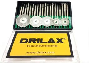 img 1 attached to 🔪 Enhance Your Precision Cutting with Drilax Diamond-Coated Burs Cut-Off Disc Set - 25 Piece Kit for Lapidary - Cone, Cylindrical, and Round Bits - 1/8" Shaft