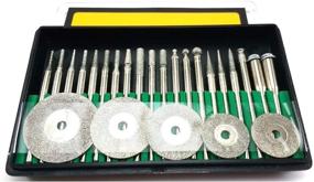 img 4 attached to 🔪 Enhance Your Precision Cutting with Drilax Diamond-Coated Burs Cut-Off Disc Set - 25 Piece Kit for Lapidary - Cone, Cylindrical, and Round Bits - 1/8" Shaft