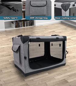 img 2 attached to 🐶 Convenient and Durable Totoro Ball 4 Door Folding Dog Crate Kennel for Travel and Indoor/Outdoor Use