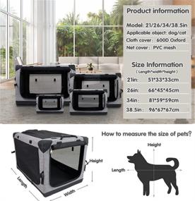 img 3 attached to 🐶 Convenient and Durable Totoro Ball 4 Door Folding Dog Crate Kennel for Travel and Indoor/Outdoor Use