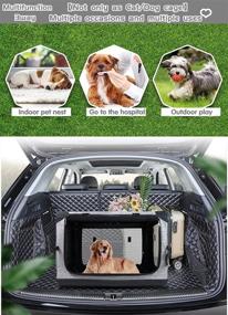 img 4 attached to 🐶 Convenient and Durable Totoro Ball 4 Door Folding Dog Crate Kennel for Travel and Indoor/Outdoor Use