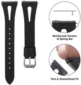 img 1 attached to 🕰️ YOUkei Slim Vintage Leather Strap: Stylish Replacement Wristband for Garmin Venu Sq Smartwatch (Black)