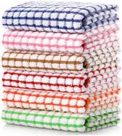 lazi kitchen dish towels: bulk cotton kitchen towels, 16x25 inches, 6 pack dish cloths for drying dishes, clothes, and more! logo