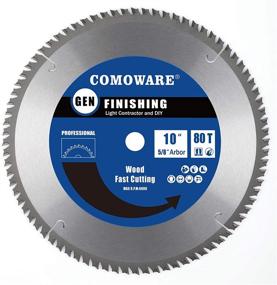 img 4 attached to COMOWARE 10 inch 80 Tooth Circular Miter Saw Blade - ATB Premium Tip, Anti-Vibration, Light Contractor and DIY General Purpose Finishing for Wood, Laminate, Plywood & Hardwoods, with 5/8 inch Arbor