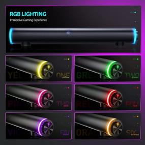 img 2 attached to 🔊 Inphic RGB Sound Bar Speakers: Hi-Fi Stereo Bluetooth 5.0, USB Powered for PC/Desktop/Laptop/Tablets/Mobile - Gaming Speakers with Aux-in Connection