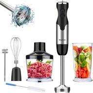 keylitos 5-in-1 immersion hand blender | powerful 800w 12-speed stick blender with stainless steel blades | chopper, beaker, whisk & milk frother | ideal for smoothie, baby food, sauces | red, puree, soup логотип