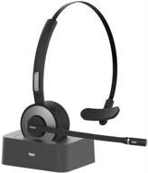 yamay bluetooth headset with microphone - noise cancelling, 19h talk time, charging base, mute button - ideal for truck drivers, office, business, call center - compatible with smartphones, pcs logo