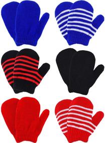 img 4 attached to Stretch Mittens Knitted Toddler Supplies Boys' Accessories