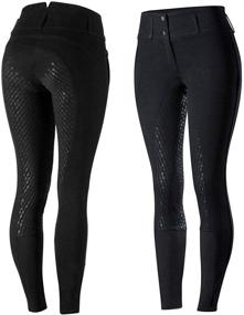 img 4 attached to 👖 HORZE Daniela Silicone Full Seat Breeches | High Waist Equestrian Riding Pants