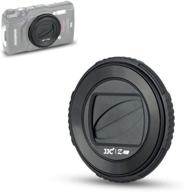 📷 premium jjc lens cap cover protector for olympus tg-6 tg-5 - easy rotate to open/close, durable abs construction (black) logo