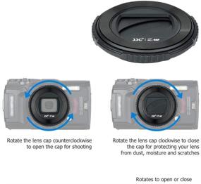 img 1 attached to 📷 Premium JJC Lens Cap Cover Protector for Olympus TG-6 TG-5 - Easy Rotate to Open/Close, Durable ABS Construction (Black)