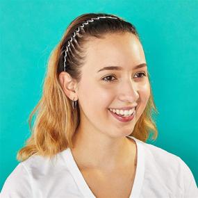 img 3 attached to Women's Hair Accessories: 12 Pack of 90s Zig Zag Circle Headbands with Teeth in 3 Colors