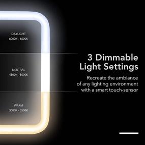 img 3 attached to 💡 Fancii Aura Go Portable LED Makeup Mirror: 3 Light Settings, Large Mirror & Detachable 10x Magnifying, Cordless & Travel-Friendly