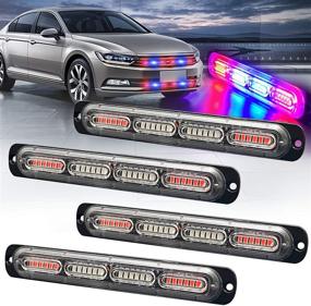 img 4 attached to LED Emergency Strobe Light XTAUTO 24-LED Red Blue Red Ultra-Thin Surface Mount Flashing Warning Beacon Hazard Construction Caution Light Bar For Off Road Firefighter Vehicles Trucks SUV ATV 4-Pack