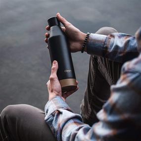 img 2 attached to The Clean Hydration Co, Canteen 17, Vacuum Insulated Stainless Steel Water Bottle with Removable Bottom Cap - Easy to Clean, White