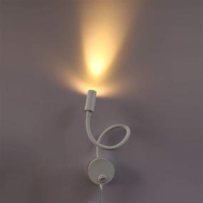 img 3 attached to BRILLRAYDO 3W LED Light Picture Lamp Fixture: Flexible Pipe Design, Button Plug-in, White Finish, Warm White Illumination