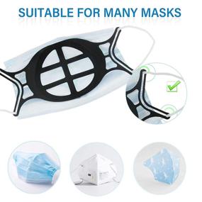 img 1 attached to 🛡️ 5Pcs Black Plastic Mask Bracket with Ear Loops: Inner Support Frame for Cloth Mask, Adult Large Size with Lipstick Guard and Nose Protection