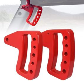 img 4 attached to Enhance Your Jeep Wrangler with ICARS New Style Red Front Aluminum 🚙 Grab Handles: Perfect Accessories for 2007-2018 JK JKU Rubicon Sahara Sport Unlimited (Pair)