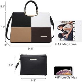 img 1 attached to 👜 5-частный набор модных сумок из страусиной кожи для женщин с кошельком и сумками через плечо.